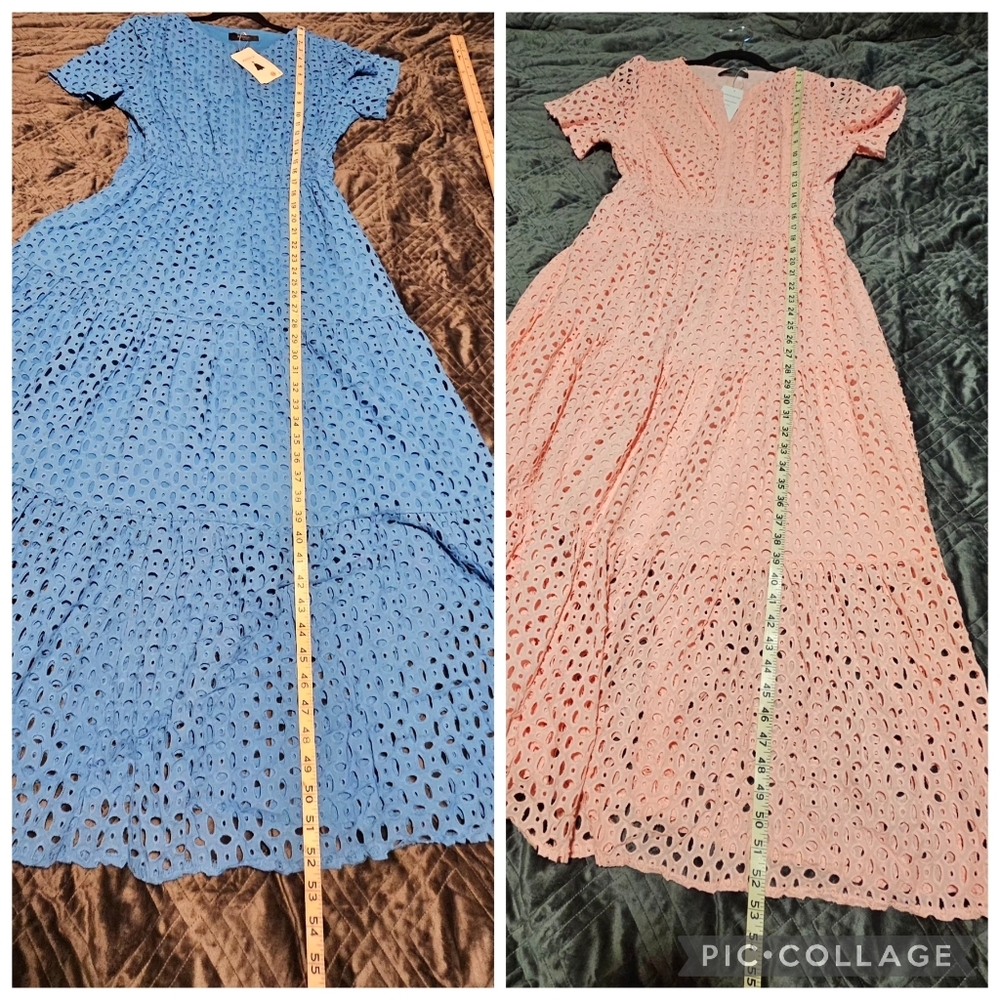 Zesica V-Neck Hollow Out Eyelet Ruffle Swing A-Line Dress Size Large NWT - Picture 14 of 15